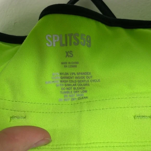 Splits59 Sports Bra Liya Airweight Neon Lime Green Stretch XS Activewear Revolve - Picture 4 of 4
